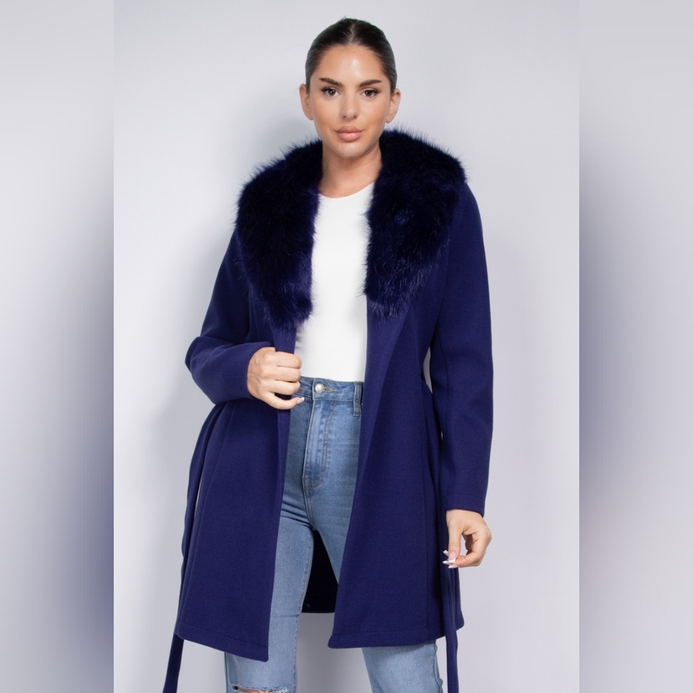 Fur trench coat